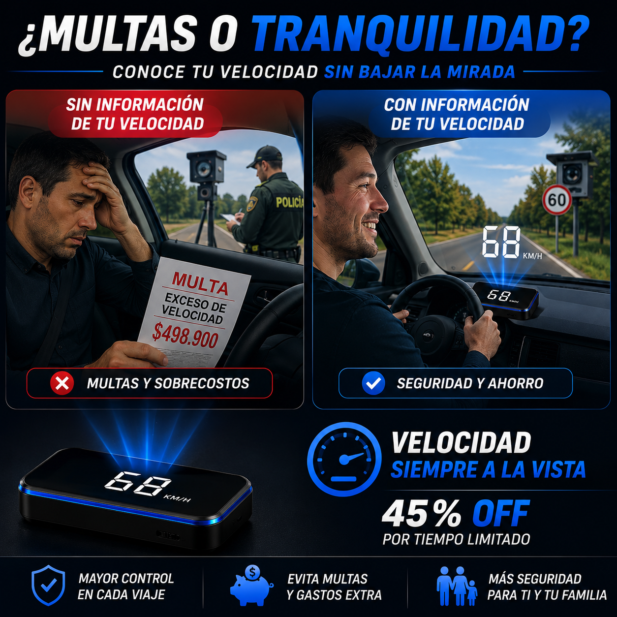 Combo Velocímetro Digital + Soporte Magnético ¡Conduce sin apartar la vista del camino! 🔥 45% OFF.